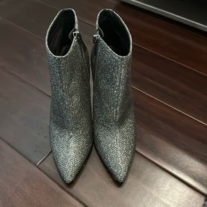 Jessica Simpson size 6, silver rhinestone ankle boot.